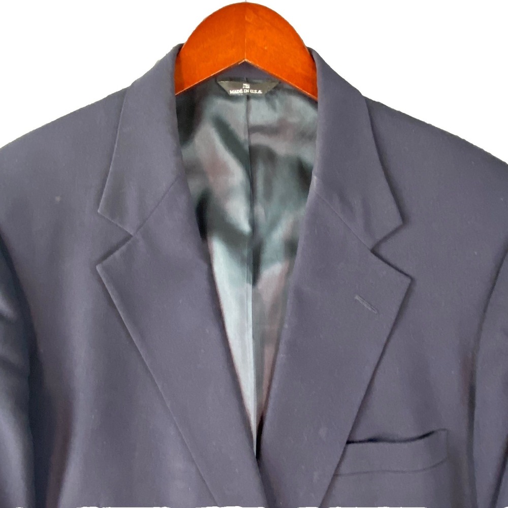 Ralph Lauren Mens Wool Blazer 46R‎ Navy Gold Buttons USA Vintage Preppy Chaps